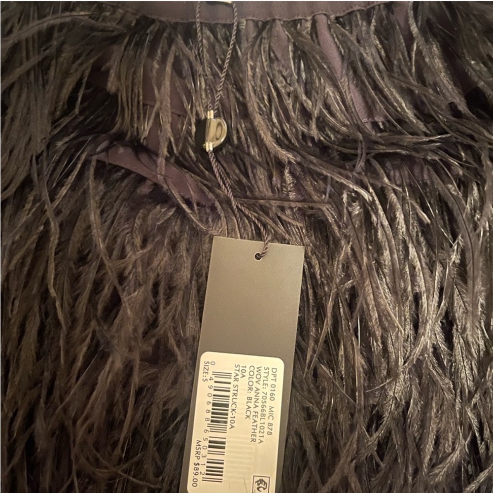 Gianni Bini Black Feather Tube Top - Picture 3 of 4